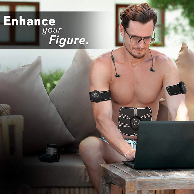 EMS Muscle Stimulator Trainer – Wireless Ab & Body Toning Fitness Device