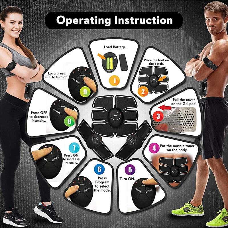 EMS Muscle Stimulator Trainer – Wireless Ab & Body Toning Fitness Device